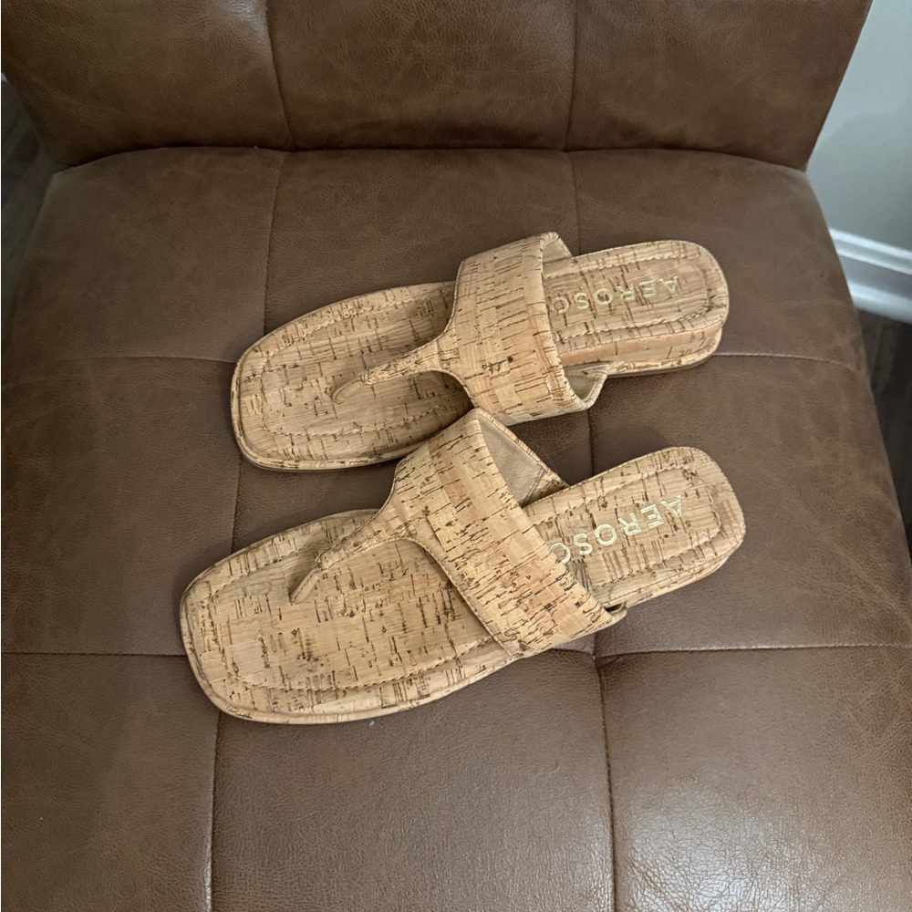 AEROSOLES Tan Cork Sandals